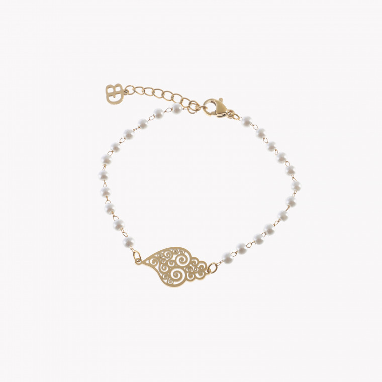 Steel pearls bracelet heart of viana GB