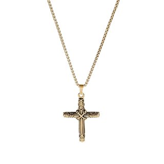 Collar hombre en acero cruz GB