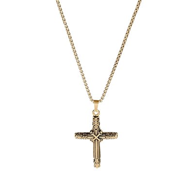 Collier homme en acier croix GB