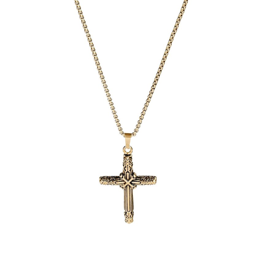 Collar hombre en acero cruz GB