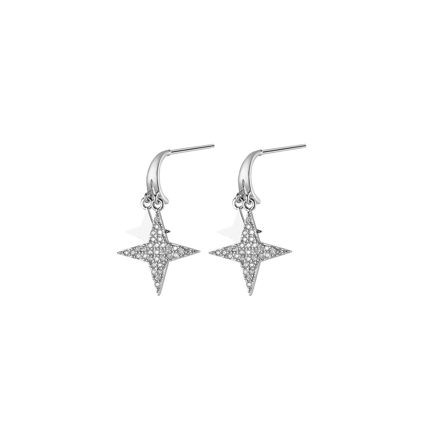 Boucles d\'oreilles plaqué or deux étoiles GB