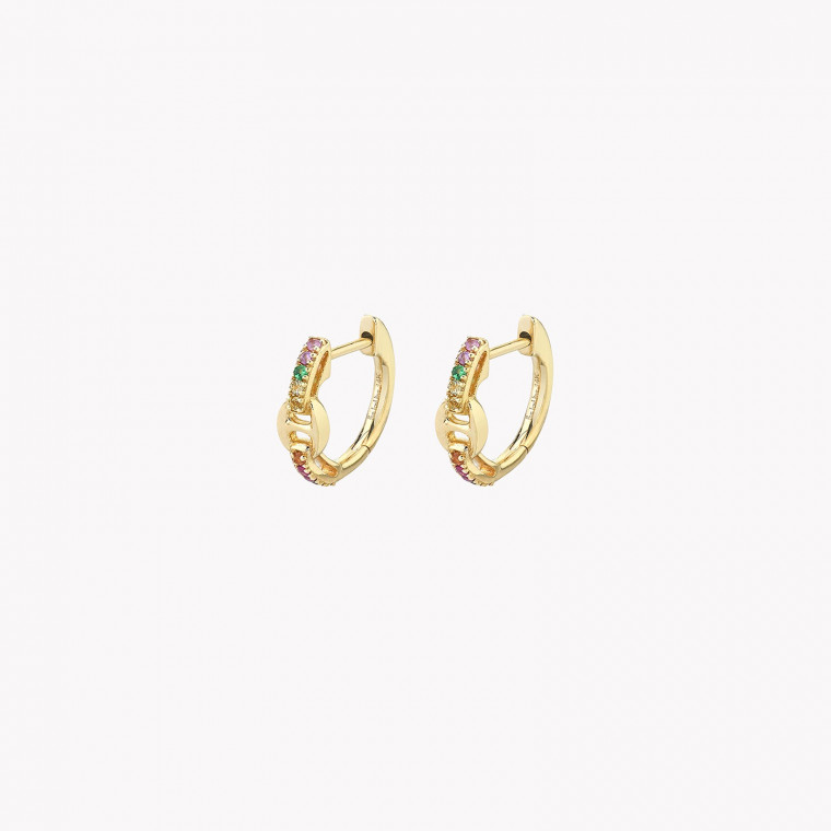 Colorful gold plated hoops GB