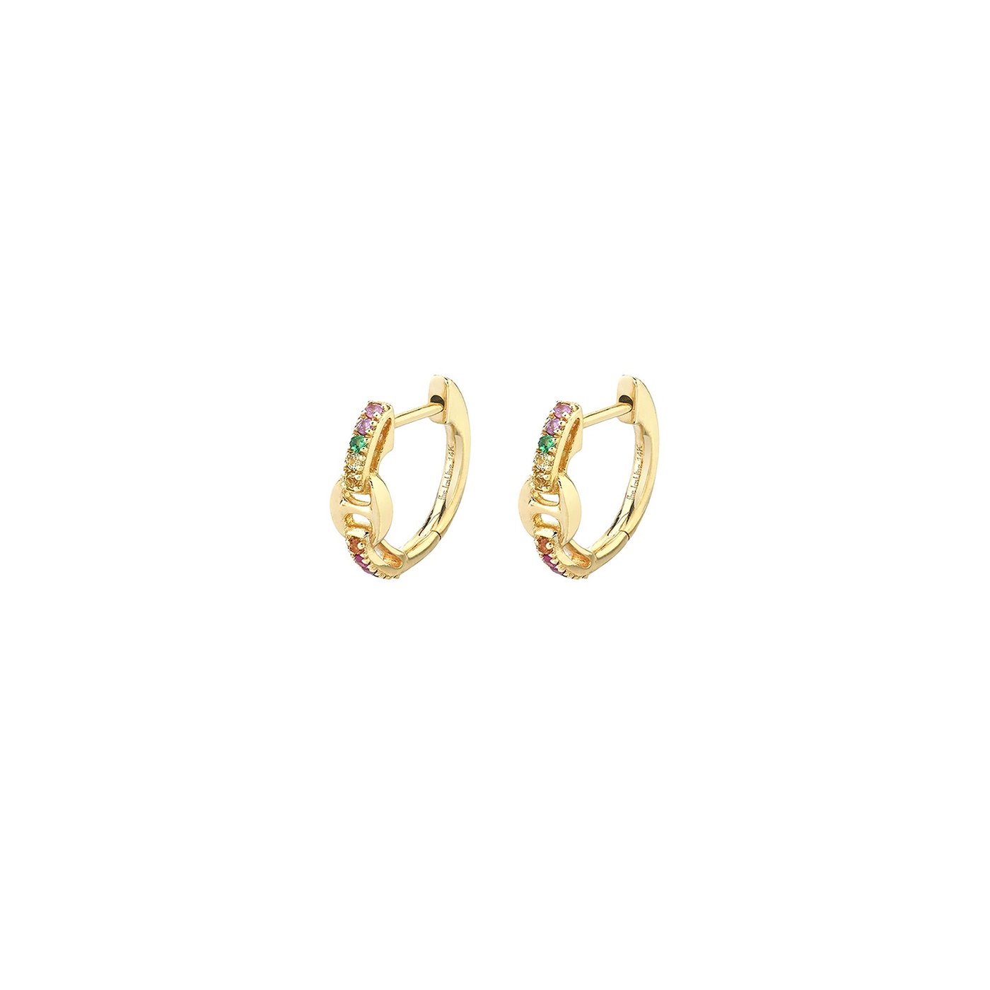 Colorful gold plated hoops GB