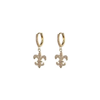 Boucles d'oreilles plaqué or fleur de lys GB