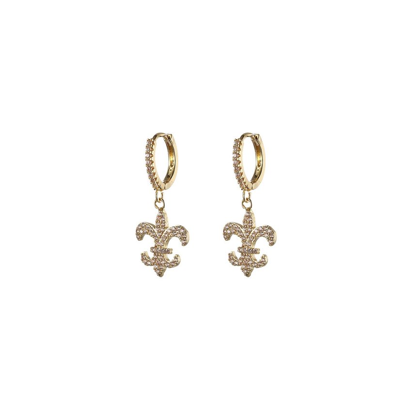 Boucles d'oreilles plaqué or fleur de lys GB