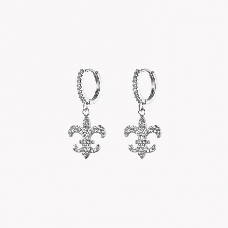 Boucles d&#039;oreilles plaqué or fleur de lys GB