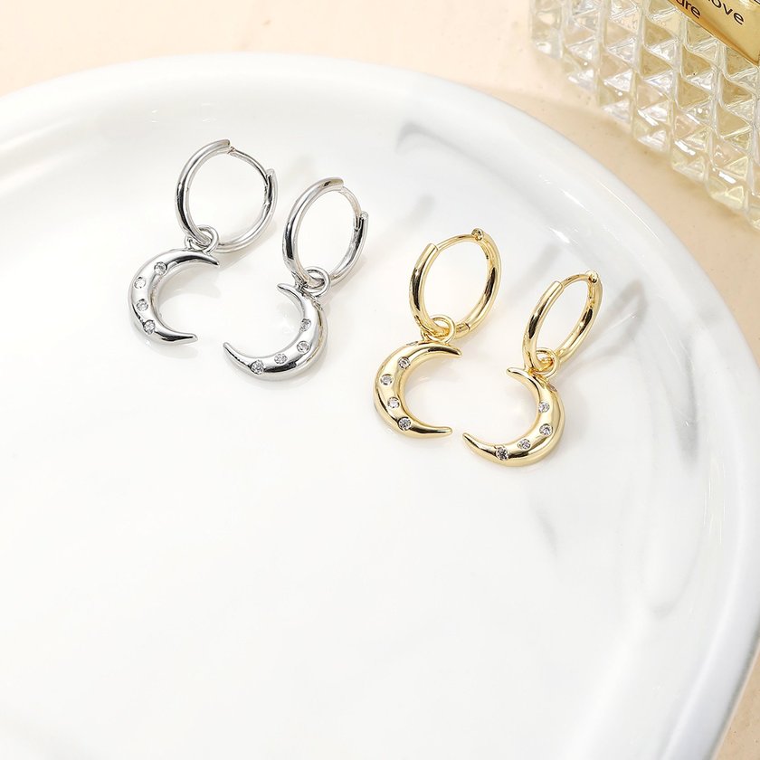 Moon gold plated hoops GB