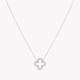 Necklace stainless steel clover and zirconies GB