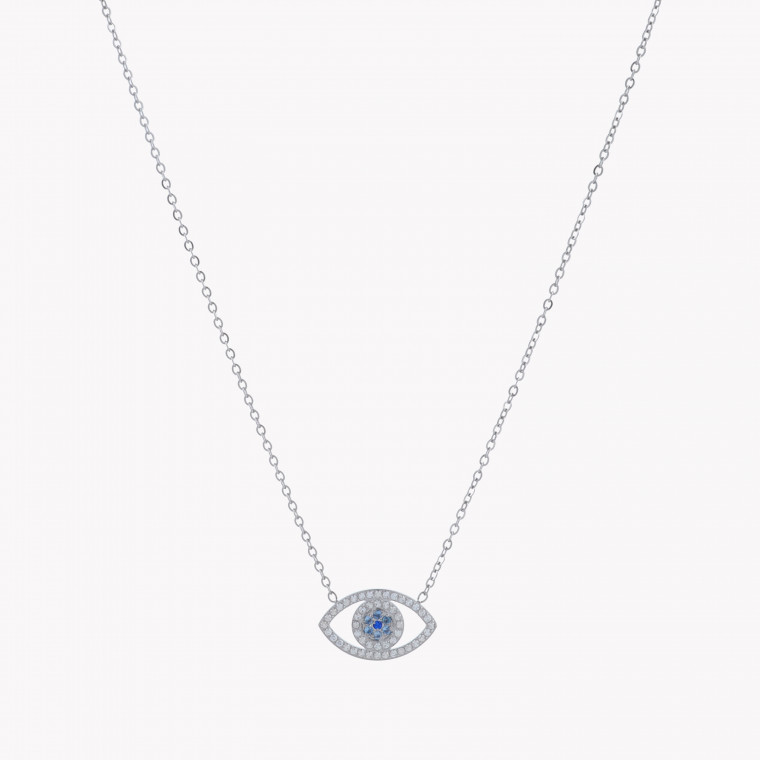 Collier en acier oeil bleu GB