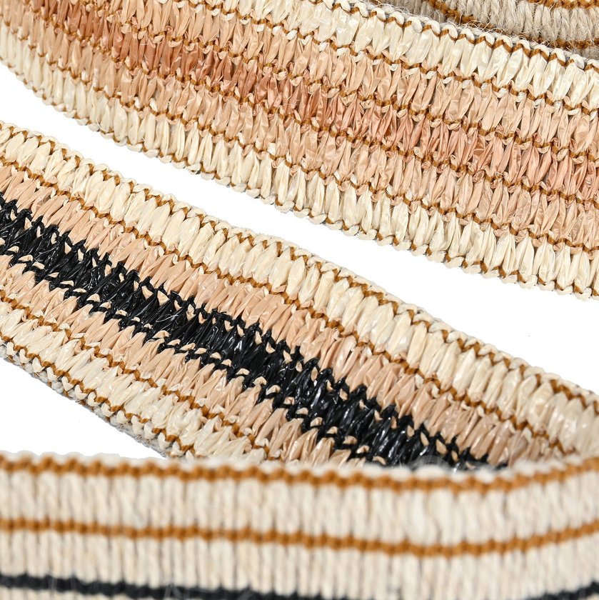 Raffia belt with black buckle GB