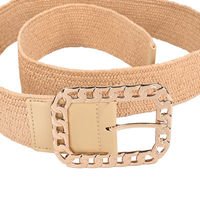 Raffia belt with interlaced buckle GB