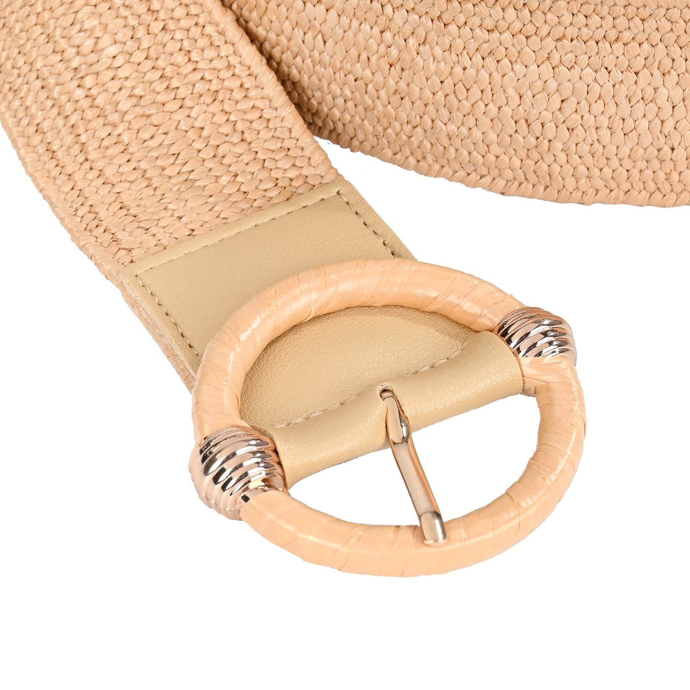 Raffia belt with gold detail GB