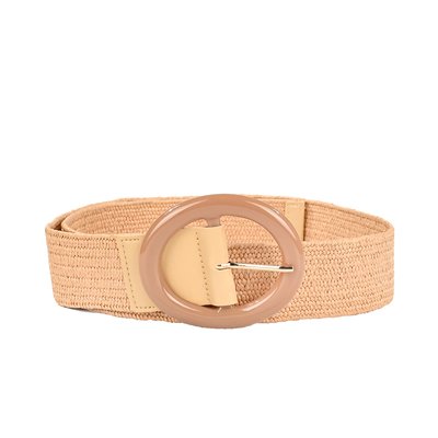 Raffia belt with oval buckle GB