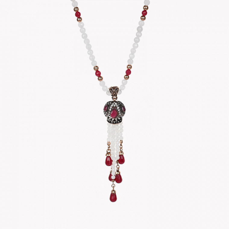 Agate beads necklace with stones GB