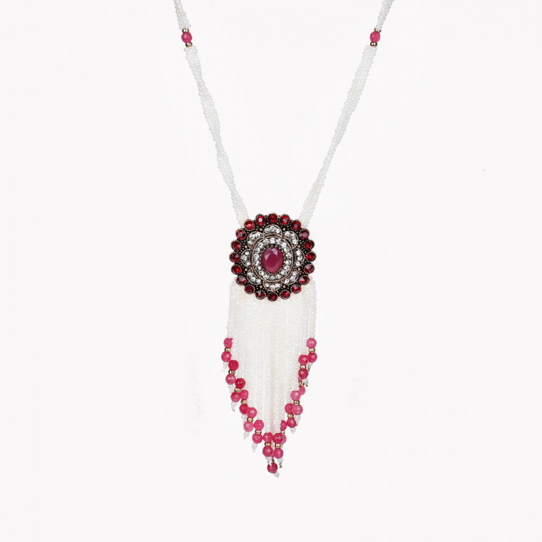 Beads necklace white GB