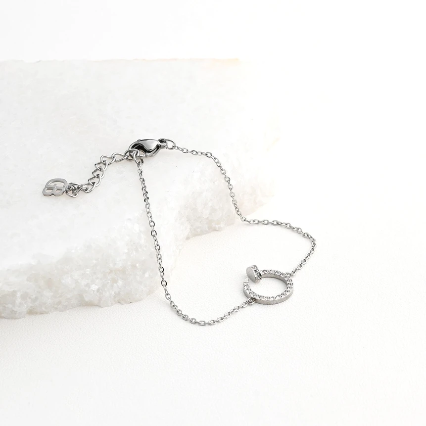 Bracciali acciaio con zirconità chiodo GB