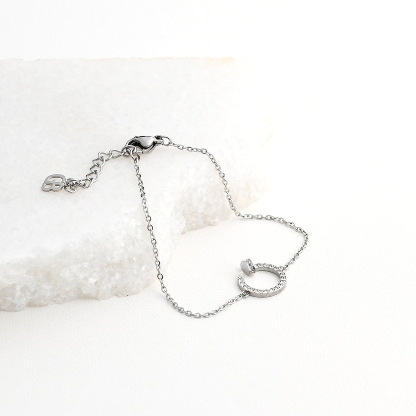 Bracelet acier avec zircones clou GB