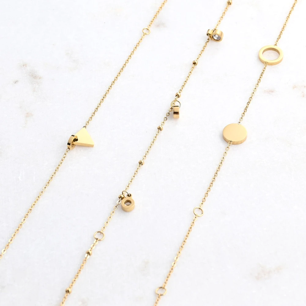 Pulseiras de pé aço básico GB