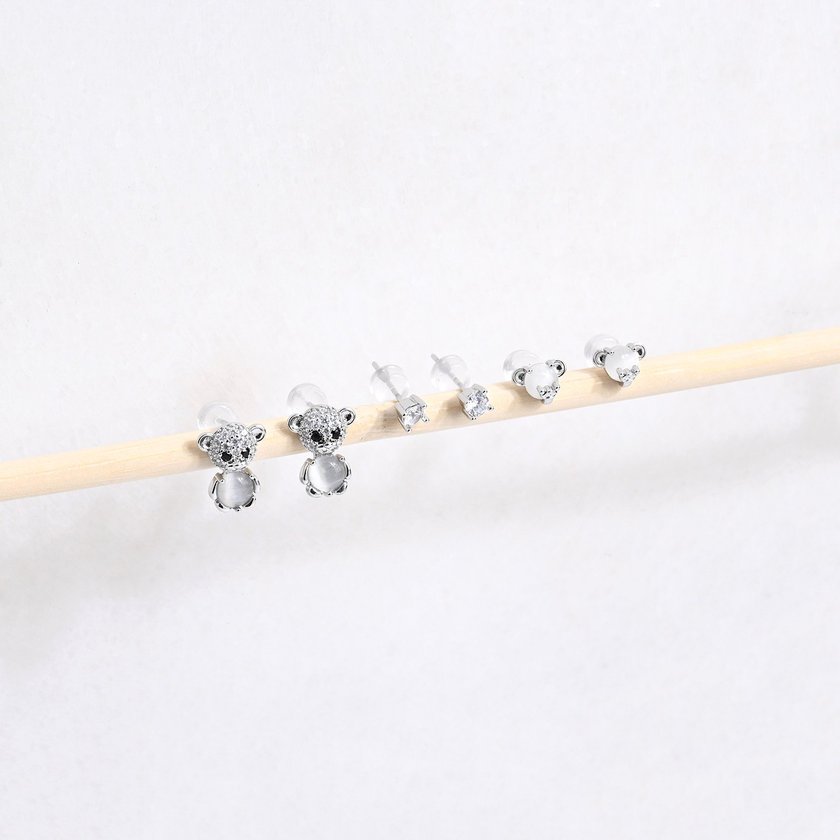 Ensemble boucles d'oreilles plaqué or ours GB