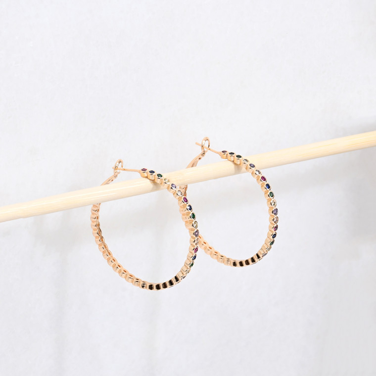 Gold plated hoops colorful GB