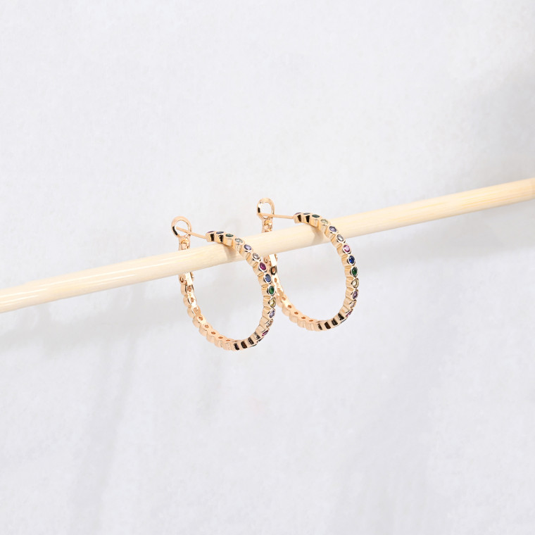 Gold plated hoops colorful GB