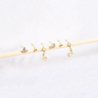 Ensemble boucles d'oreilles plaqué or cygne GB