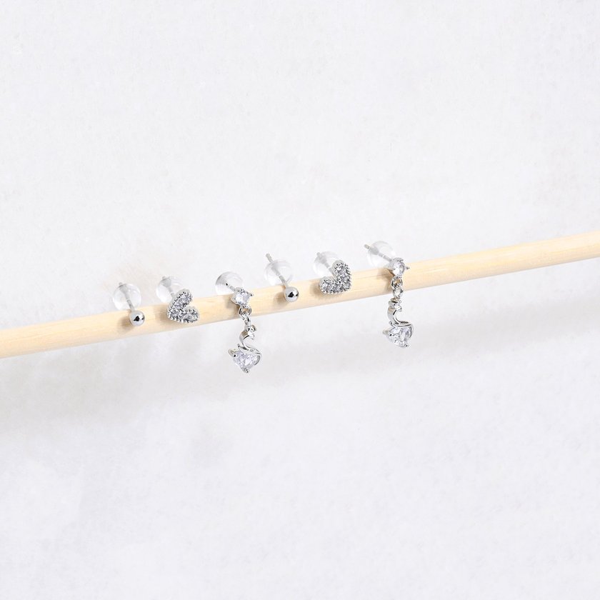 Ensemble boucles d'oreilles plaqué or cygne GB