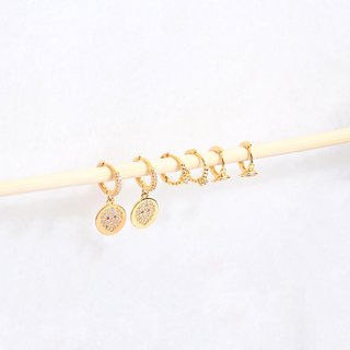 Ensemble boucles d'oreilles plaqué or lion GB