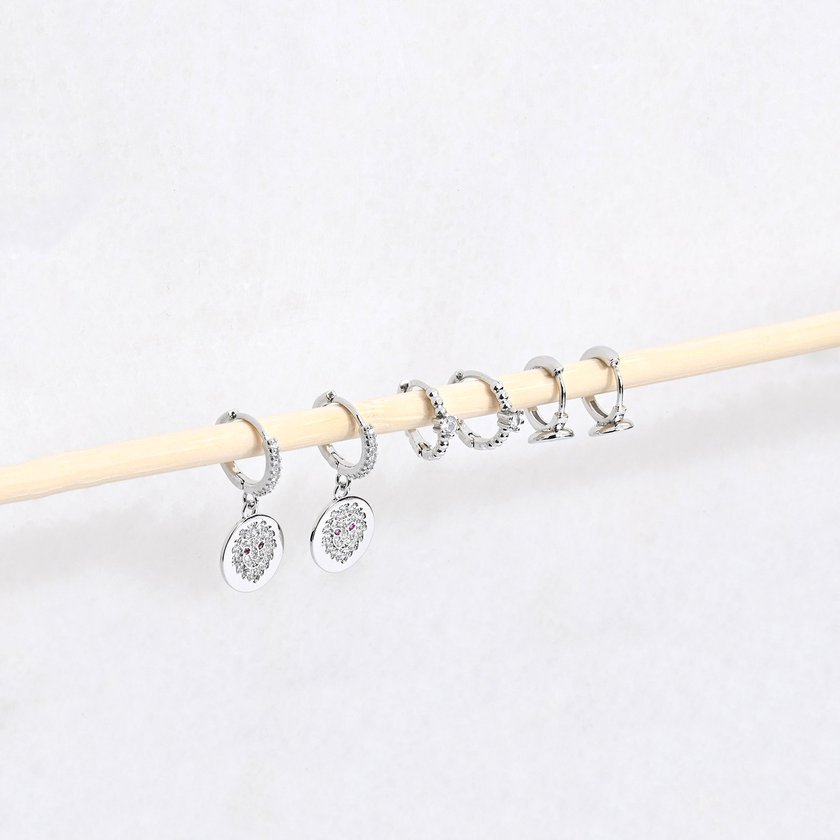 Set of gold plated earrings lion GB