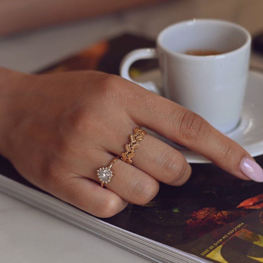 Bague en acier cœur et zircones GB