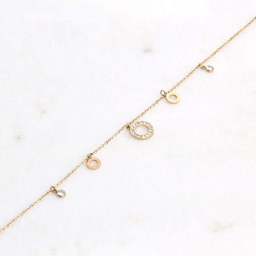 Pulseira de pé aço círculos GB