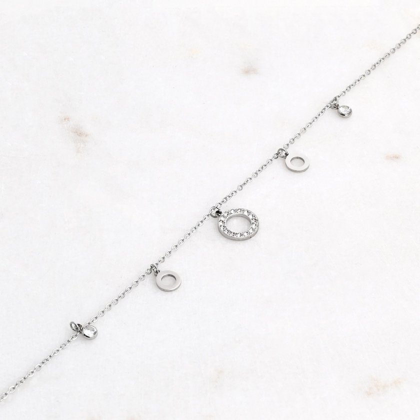 Pulseira de pé aço círculos GB