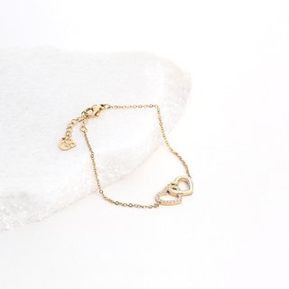 Pulseira em aço corações entrelaçados GB