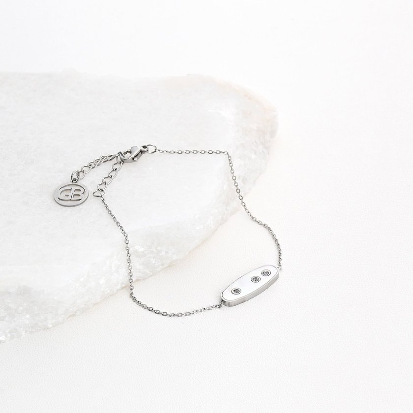 Bracelet en acier trois brillantes GB