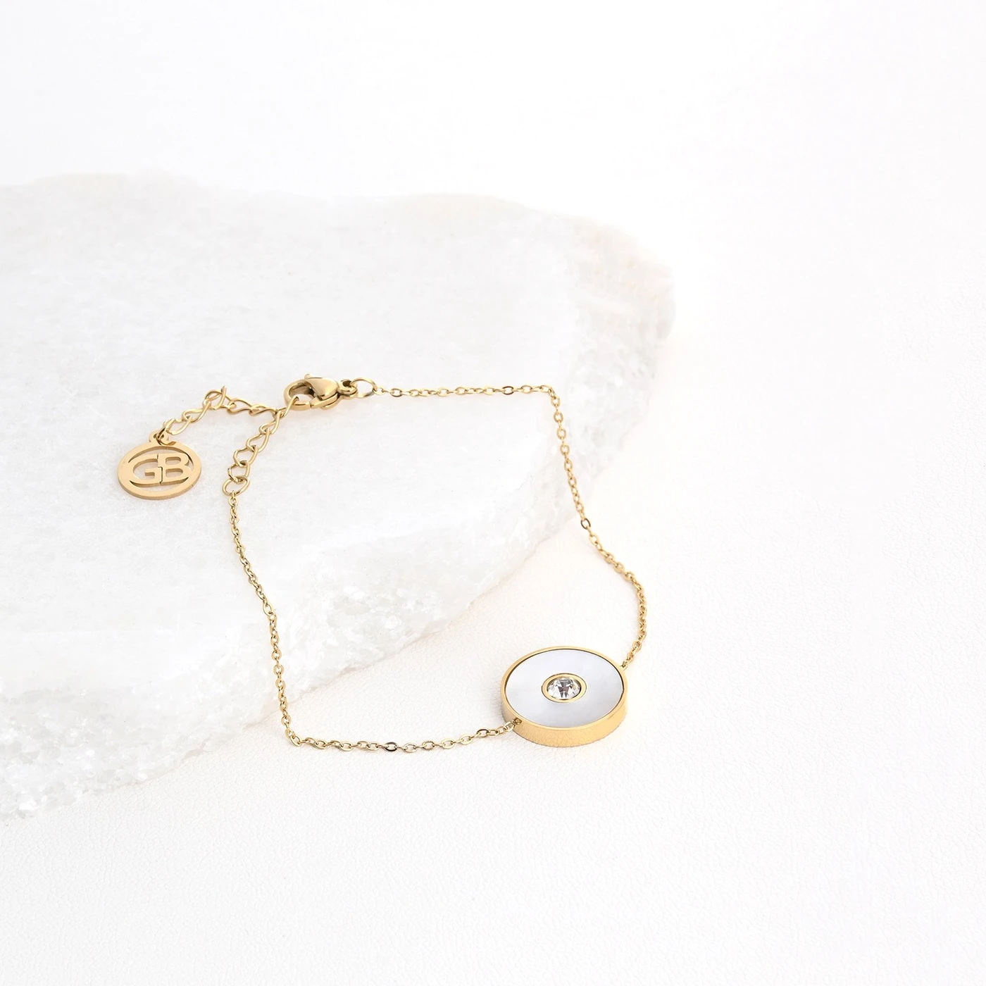 Bracciale in acciaio con brillante GB