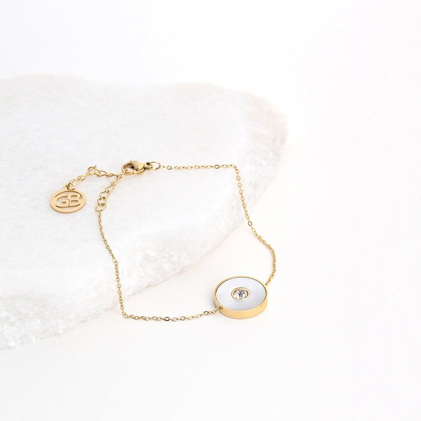 Pulseira em aço com brilhante GB
