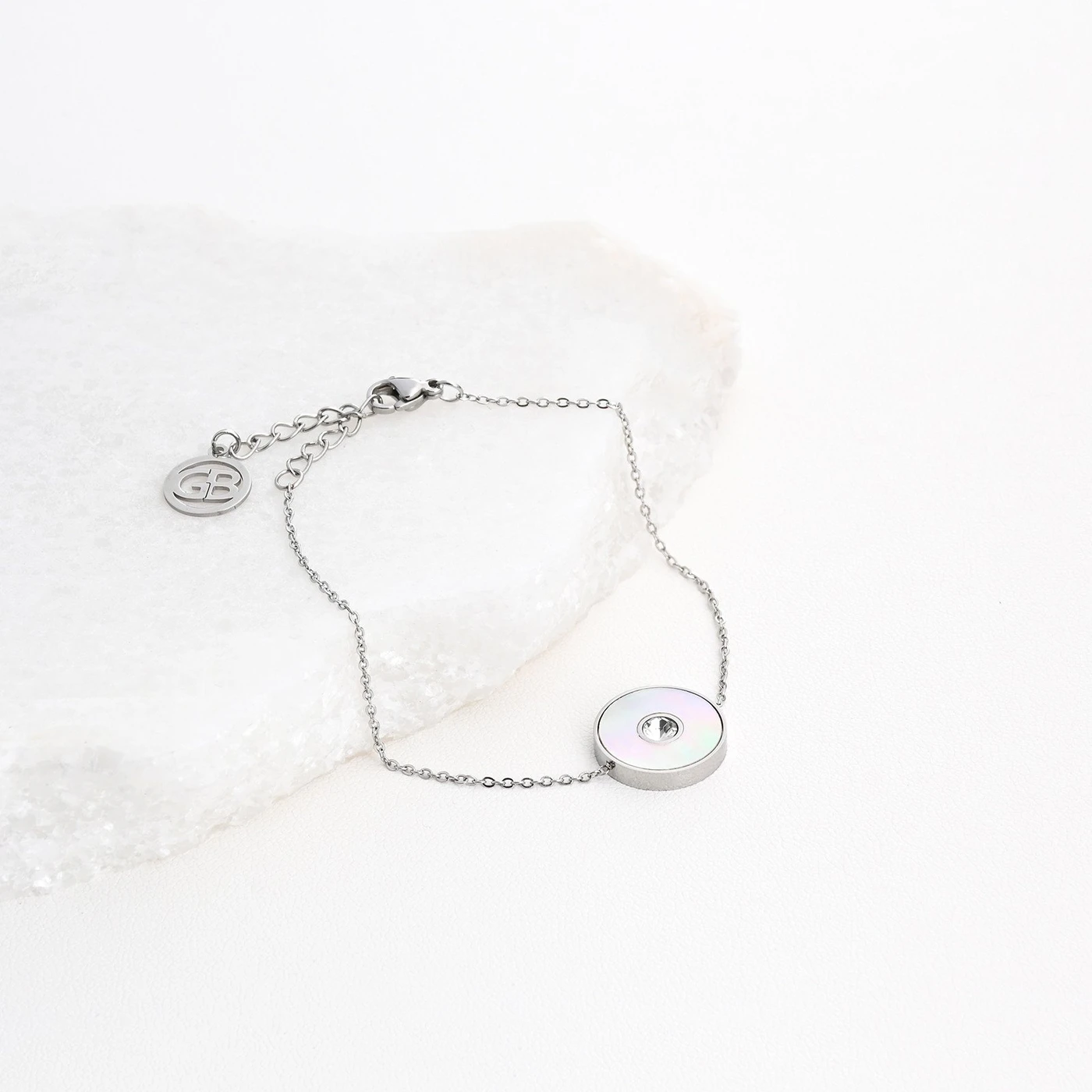Bracciale in acciaio con brillante GB