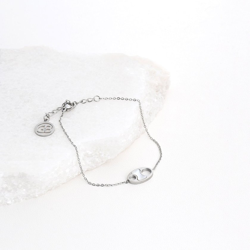 Pulseira em aço com madrepérola GB