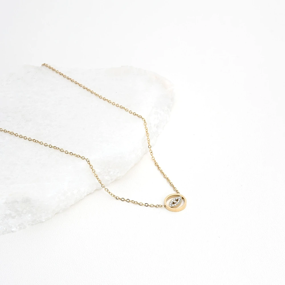 Collar en acero con ojo GB