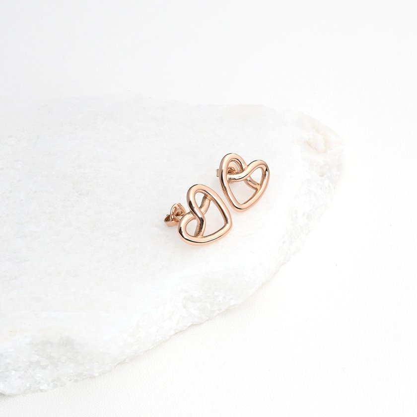 Pendientes en acero corazón entrelazado GB