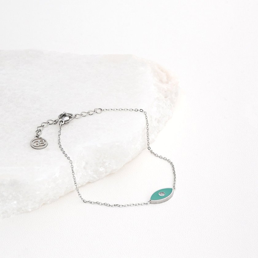 Pulsera en acero ojo verde GB