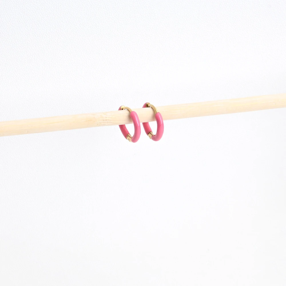 Anneaux en acier fines rose GB