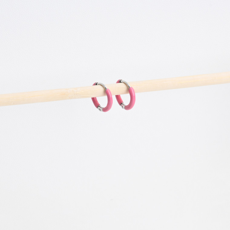 Thin steel hoops pink GB