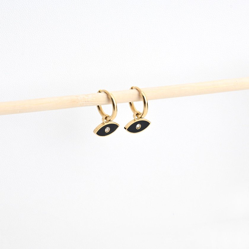 Aros en acero ojo negro GB