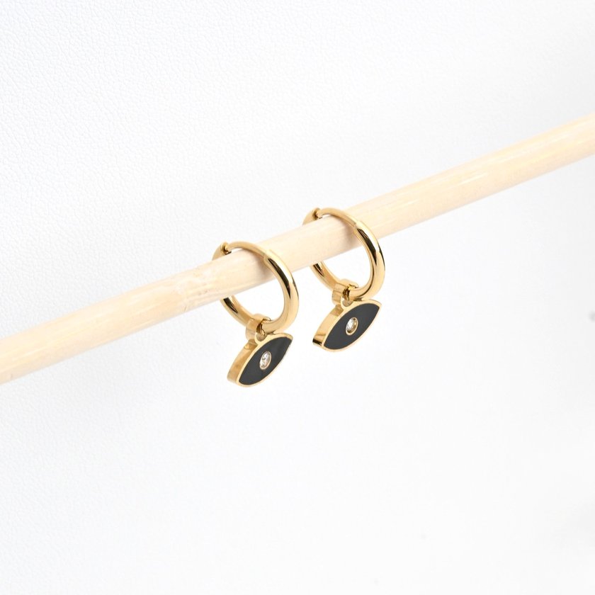 Aros en acero ojo negro GB