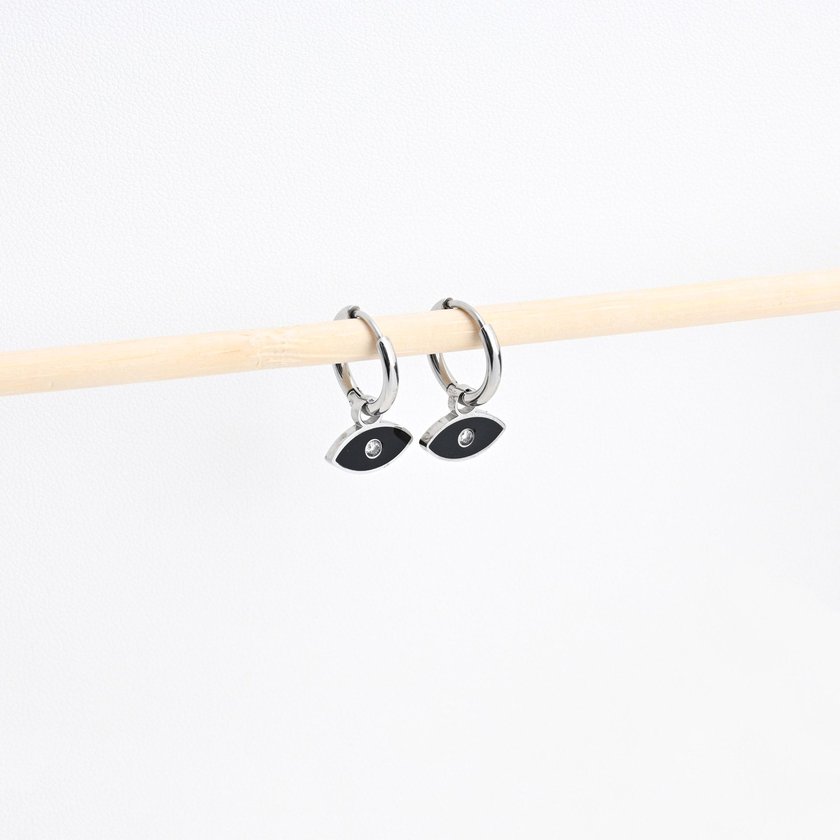 Aros en acero ojo negro GB