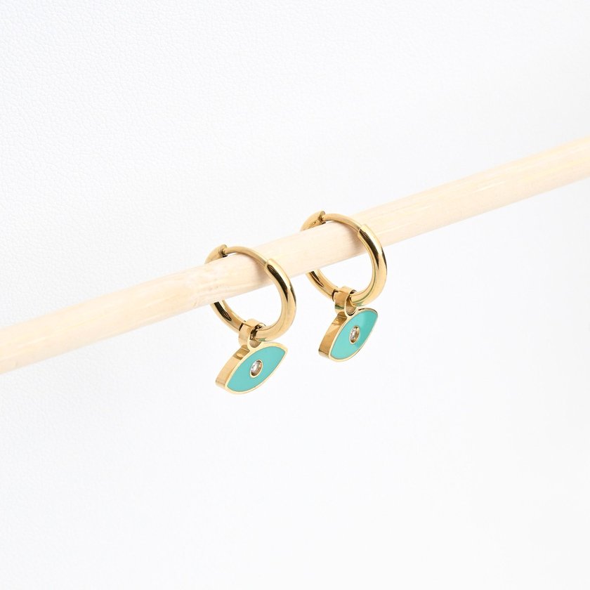 Thin steel hoops eye green GB