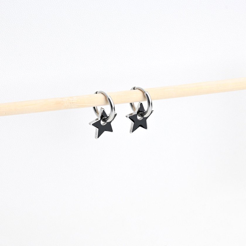 Thin steel hoops star black GB