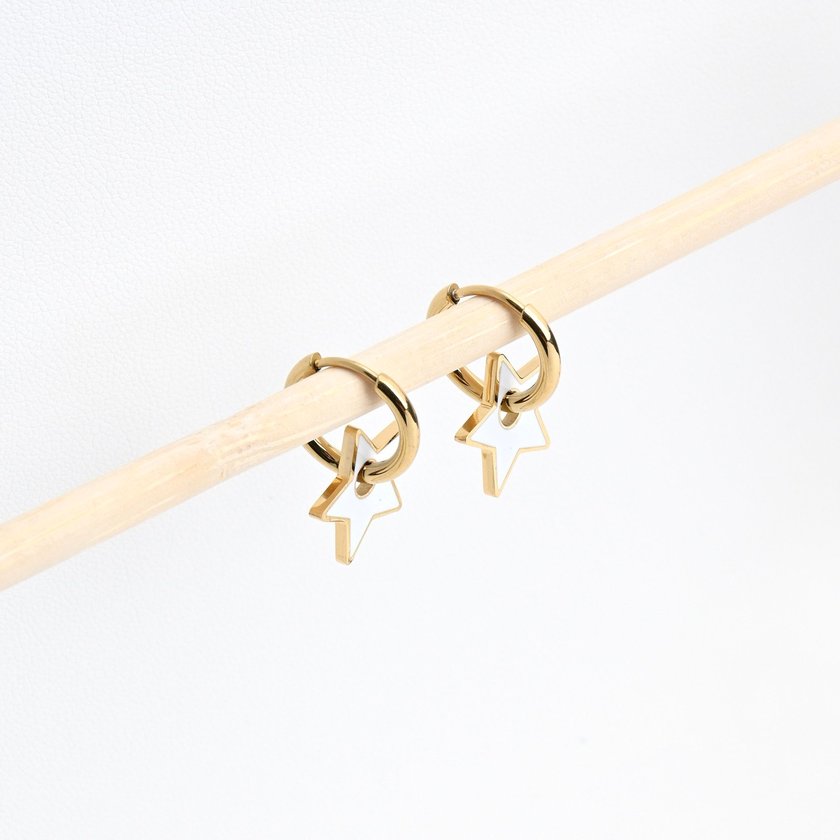 Thin steel hoops star white GB