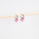 Thin steel hoops clover pink GB